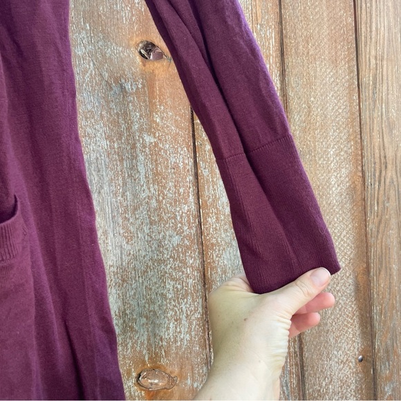HALOGEN Women’s Burgundy Soft Open Front‎ Cardigan Viscose Cashmere Size Small - Picture 6 of 12